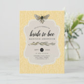 Bride To Bee Rustic Elegant Vintage Bridal Shower Invitation (Standing Front)