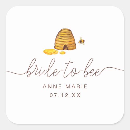 Bride to Bee Square Sticker