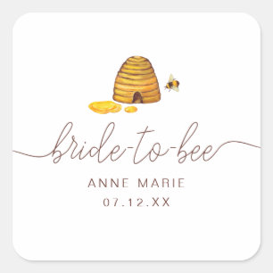 Bride to Bee Square Sticker