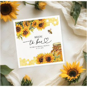 Bride To Bee Sunflower Bridal Shower Napkins