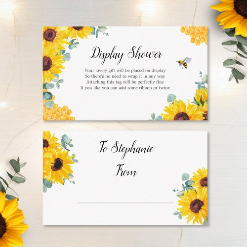 Bride To Bee Sunflower Honeycomb Display Shower Enclosure Card