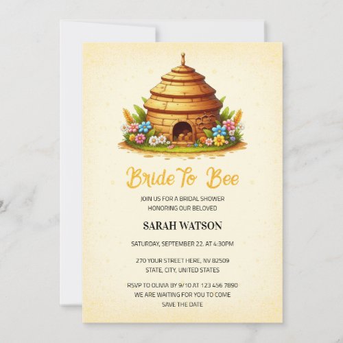 Bride to Bee Themed Honey Bridal Shower Invitation