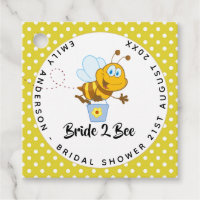 Bride to BEE Wedding Bridal Shower Yellow Cute Favor Tags