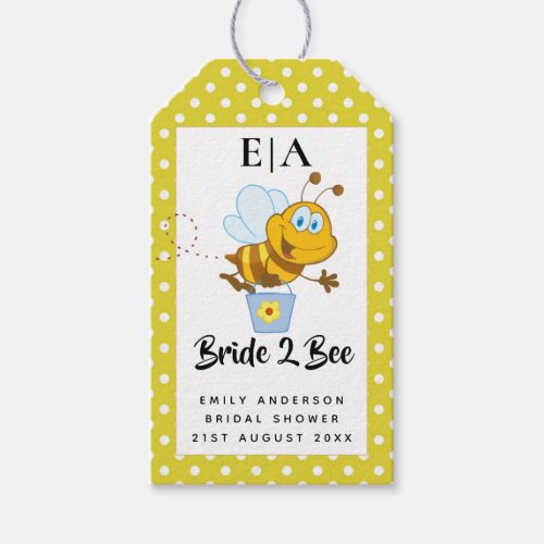 Bride to BEE Wedding Bridal Shower Yellow Cute Gift Tags