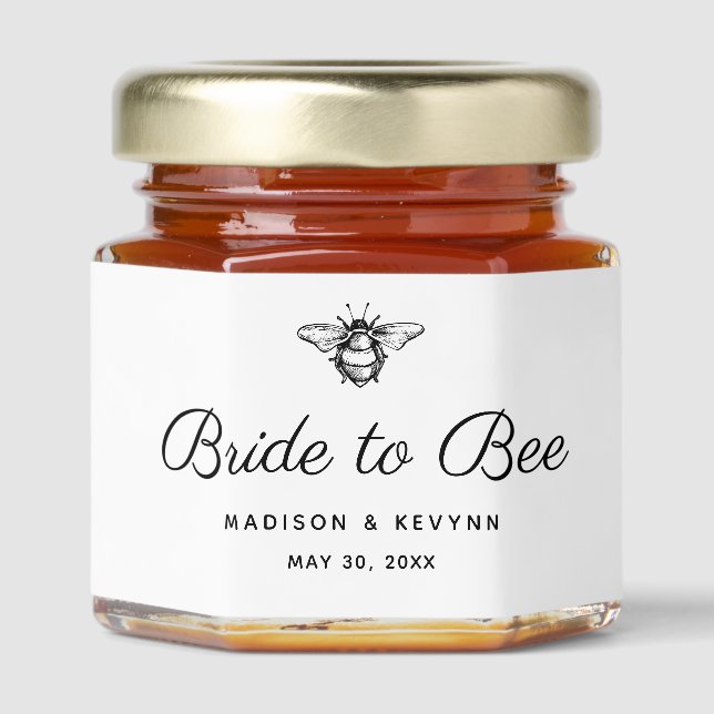 Bride to Bee Wedding  Honey Jar Favors (Front)