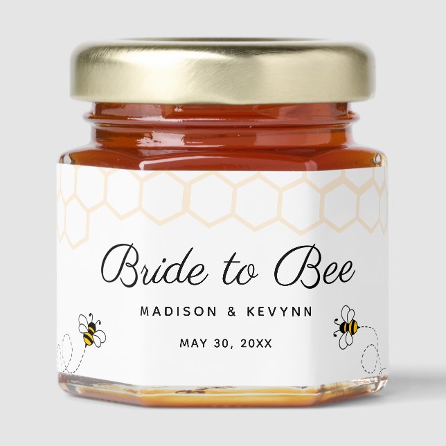 Bride to Bee Wedding  Honey Jar Favors (Front)