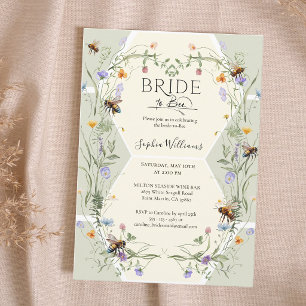 Bride to Bee Wildflower Bees Bridal Shower Invitation