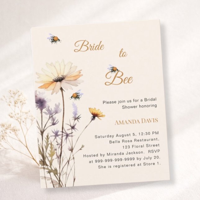 Bride to bee wildflower bridal shower invitation (Creator Uploaded)