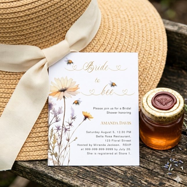 Bride to bee wildflower bridal shower invitation (Creator Uploaded)