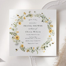 Bride to Bee Wildflower Bridal Shower Invitation