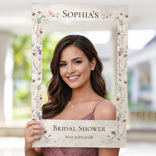 Bride to Bee Wildflower Frame Bridal Shower Selfie Frame