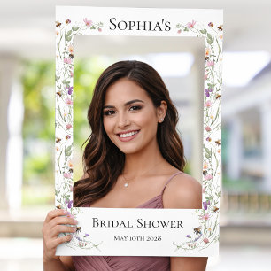 Bride to Bee Wildflower Frame Bridal Shower Selfie Frame