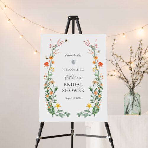 Bride to Bee Wildflower Garden Bridal Welcome Foam Board