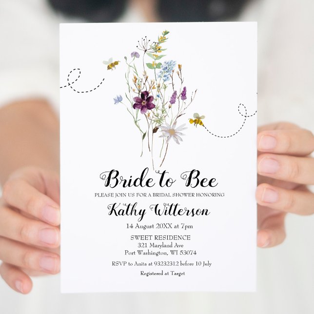 Bride to bee Wildflowers Bridal Shower Invitation (Creator Uploaded)