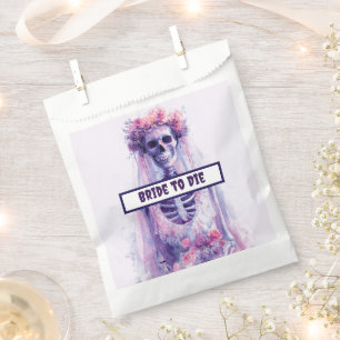 Bride To Die Halloween Skeleton Bride Favor Bags