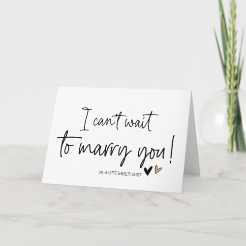 Bride to Groom Cant Wait to Marry You Wedding Day Card