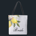 BRIDE TOTE BAG-LEMON FLORAL WEDDING  BAG<br><div class="desc">Celebrate your bridal journey with this elegant Bride tote bag beautifully adorned with vibrant lemons and soft watercolor florals. Perfect for destination weddings,  bachelorette parties,  or as a thoughtful bridal shower gift,  this tote combines style and functionnality.</div>