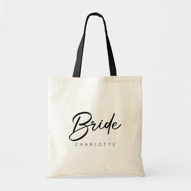 Bride Tote Bag | Modern Script (Front)