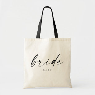 Bride Tote Bag   Modern Script
