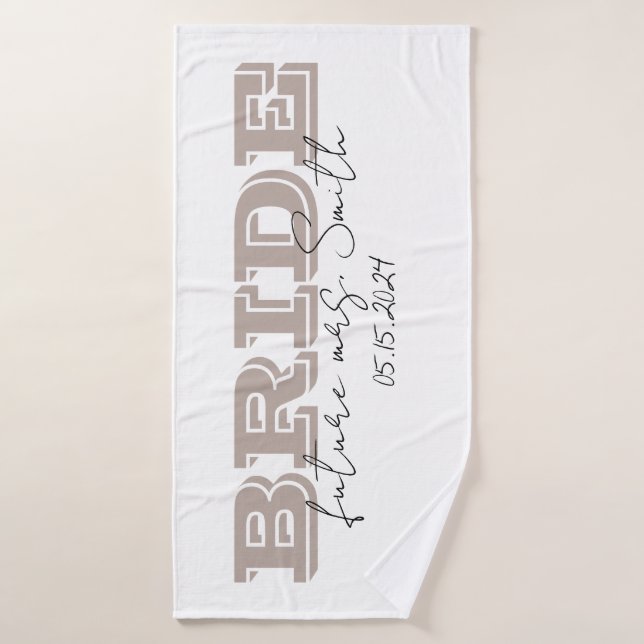 Bride Towel, Personalized Gift Bath Towel Set (Bath Towel)
