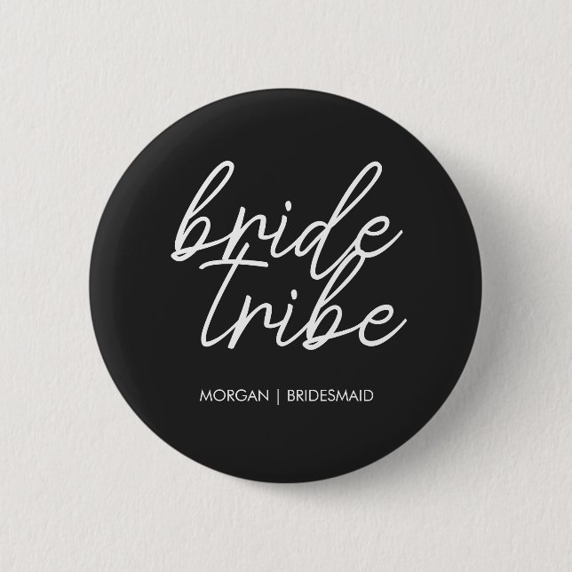 Bride Tribe | Bachelorette Bridesmaid Modern Button (Front)