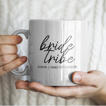 Bride Tribe | Bachelorette Bridesmaid Modern Coffee Mug by freshpaperie at Zazzle