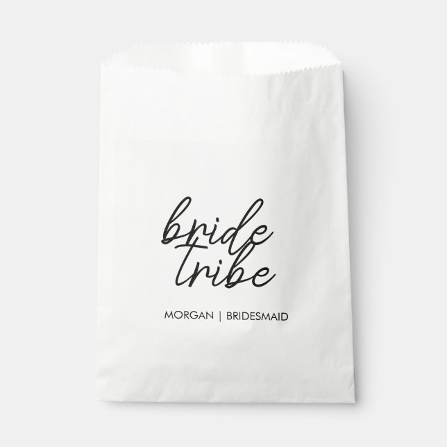Bride Tribe | Bachelorette Bridesmaid Modern Favor Bag (Front)