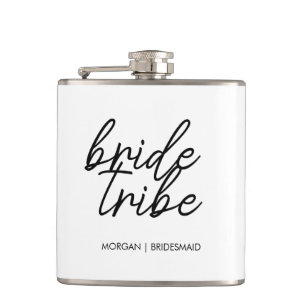 Bride Tribe   Bachelorette Bridesmaid Modern Flask