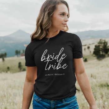 Bride Tribe | Bachelorette Bridesmaid Modern T-shirt by freshpaperie at Zazzle