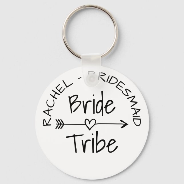 Bride Tribe bachelorette party favor keychains (Front)