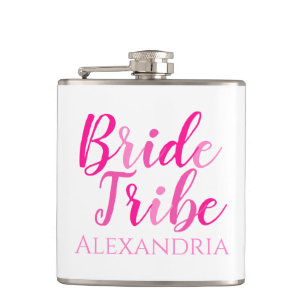 Bride Tribe Bachelorette Party Hot Pink Flask