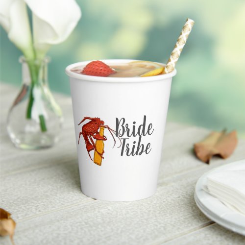 Bride Tribe Bachelorette Party Lobster Custom Paper Cups