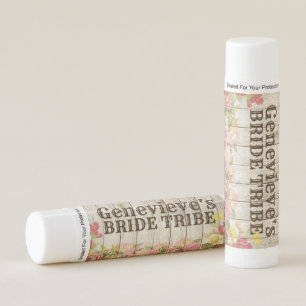 Bride Tribe Bachelorette Rustic Personalized Lip Balm