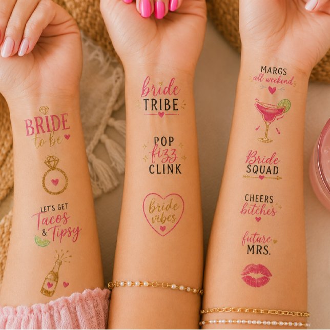 Bride Tribe Bachelorette Temporary Tattoos (Creator Uploaded)