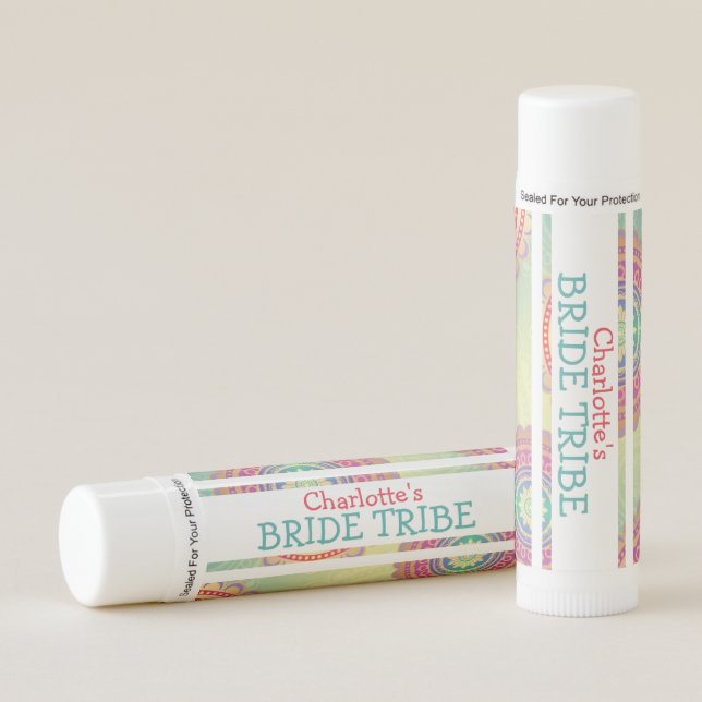 Bride Tribe Bachelorette Themed Personalized Lip Balm (Front)
