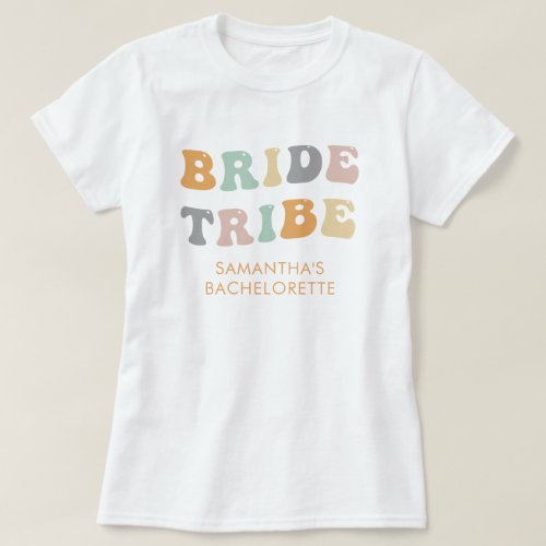 Bride Tribe Bachelorette Weekend Party Retro T_Shirt