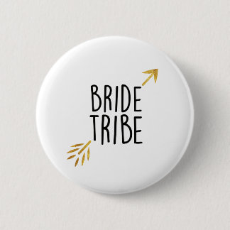 {Bride Tribe} Black & Gold Pinback Button