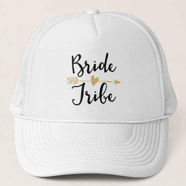 Bride Tribe| Black & Golden Trucker Hat (Front)