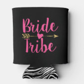 Bride Tribe | Black & Hot Pink Can Cooler (Back)