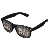 Bride Tribe Black Rose Gold Bachelorette Party Retro Sunglasses (Angled)