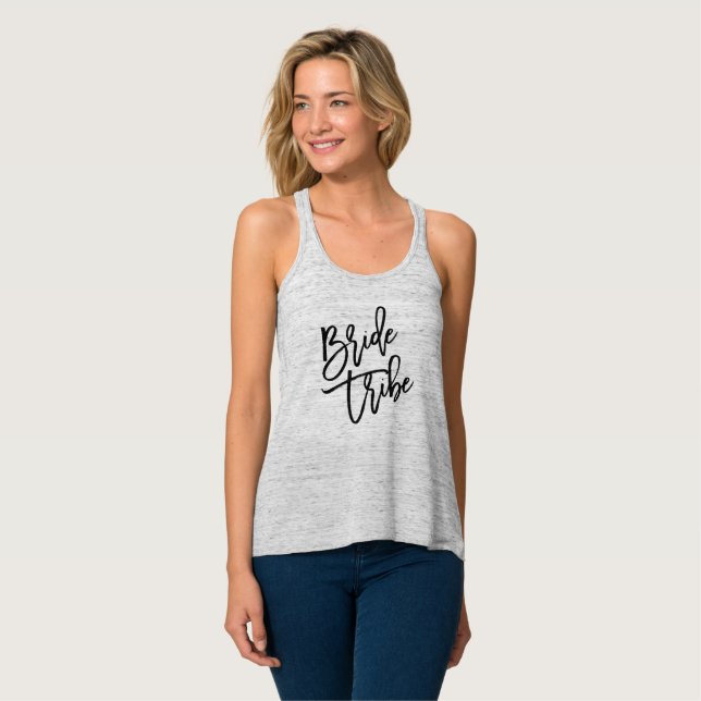 Bride Tribe Black Script Tank Top (Front Full)