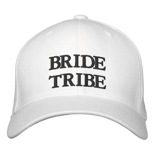 Bride Tribe black white elegant chic wedding Embroidered Baseball Cap