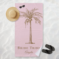 Bride Tribe Blush Pink Gold Palm Tree Custom