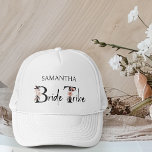 Bride Tribe Boho Floral Letters Bachelorette Trucker Hat<br><div class="desc">Bride Tribe trucker hats,  personalized for your bride tribe to wear for your bachelorette party,  shopping trips ...  Bride Tribe is lettered with neutral boho floral letters and handwritten script. Perfect for a fall wedding,  floral wedding,  boho garden wedding or any theme with a neutral earthy wedding color palette.</div>