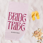 Bride Tribe Bold Pink Magenta Bachelorette Beach Towel<br><div class="desc">A personalized bold pink and magenta Bachelorette beach towel with funky typography for "Bride Tribe" and your name of choice. The perfect pick for your bride tribe like your bridesmaids,  for a summer Bachelorette weekend or beach Bachelorette party. Need additional items in this style? Drop me a message!</div>
