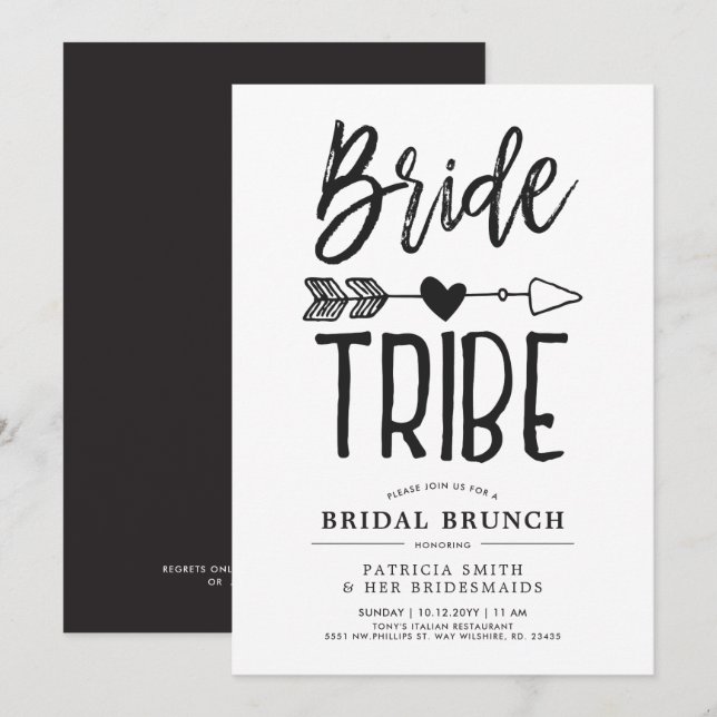 Bride Tribe Bridal Brunch Wedding Invitation (Front/Back)