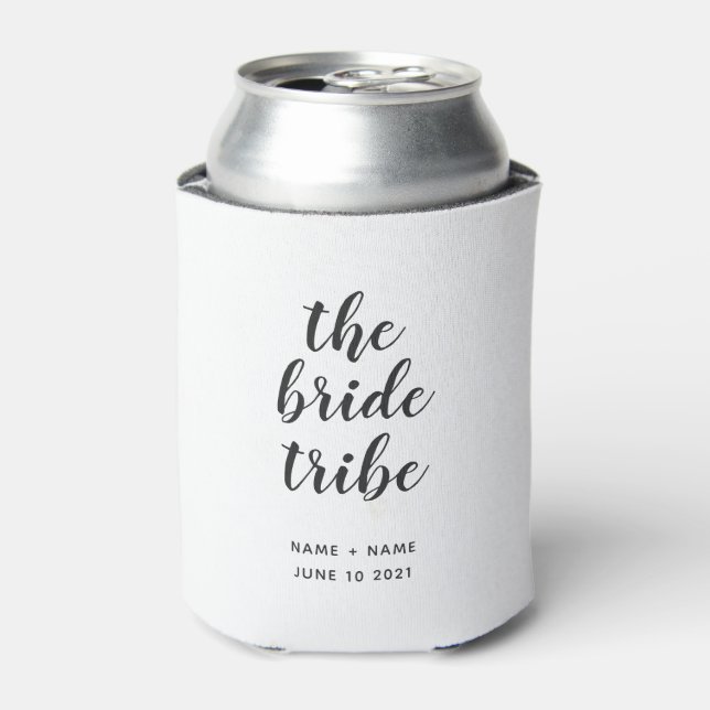 Bride Tribe Bridal Party Bridesmaid Personalized  Can Cooler (Can Front)