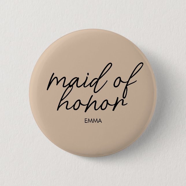 Bride Tribe | Bridal Party Modern Monogram Button (Front)