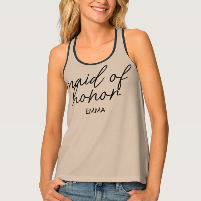 Bride Tribe | Bridal Party Modern Monogram Tank Top (Front)