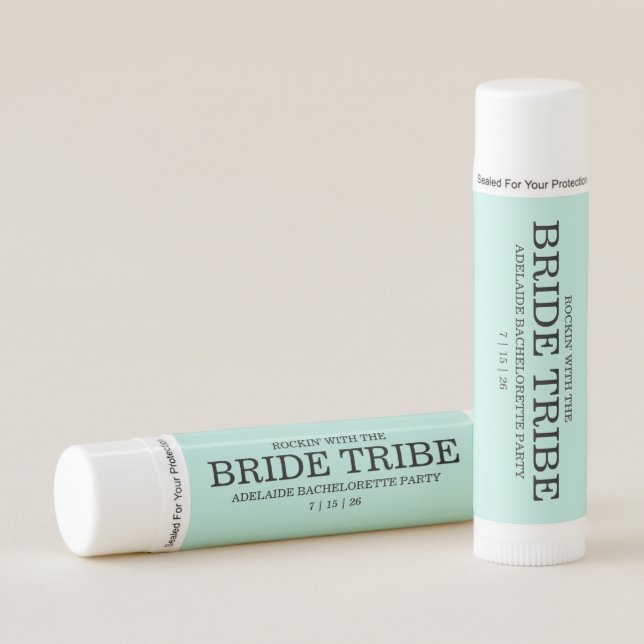 Bride Tribe Bridal Party Turquoise Lip Balm (Front)